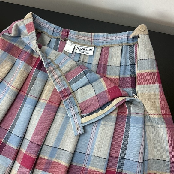 Vtg Pendleton Pleated Virgin Wool A-Line Skirt Size 18 Classic Academia - Picture 4 of 9